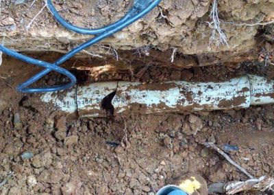 Broken septic pipe